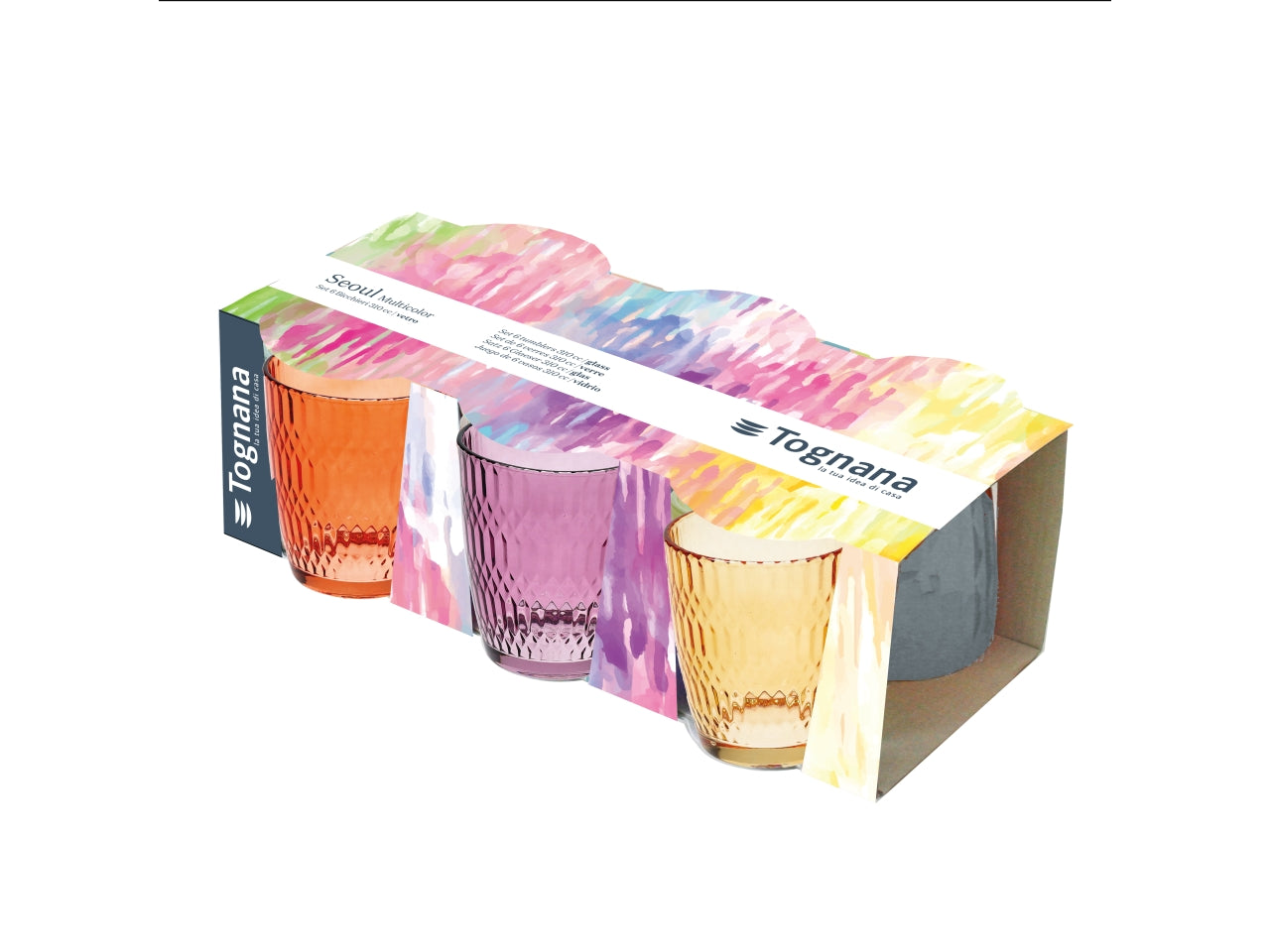 Set 6 bicchieri Seul in vetro colorata da 310cc