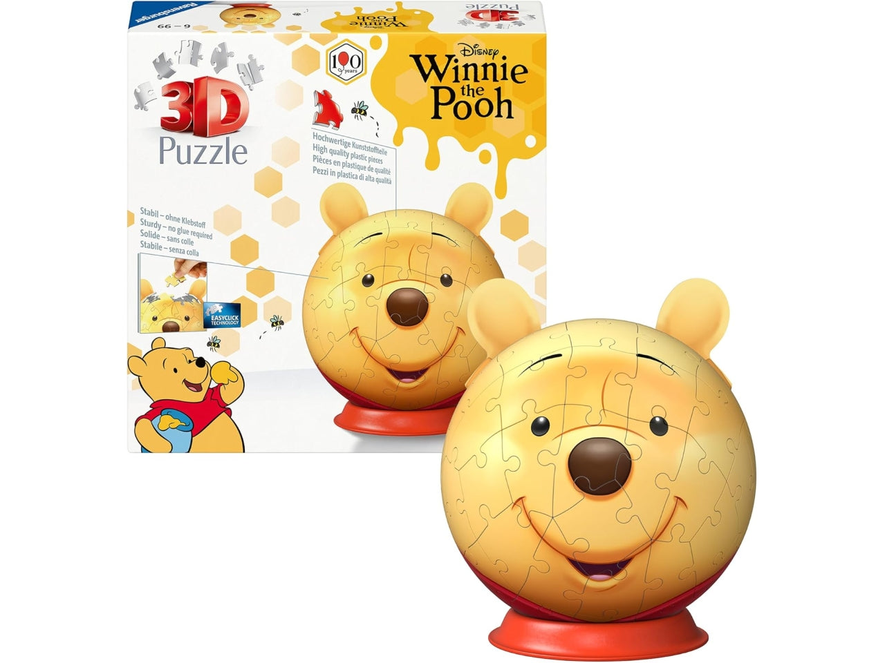 Puzzle 3d puzzleball 72pz winnie pooh con orecchie