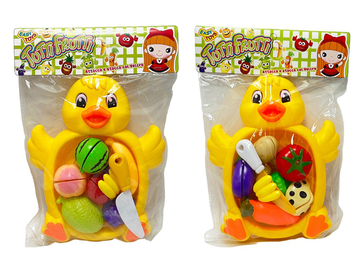 Gioco pulcino con frutta con velcro