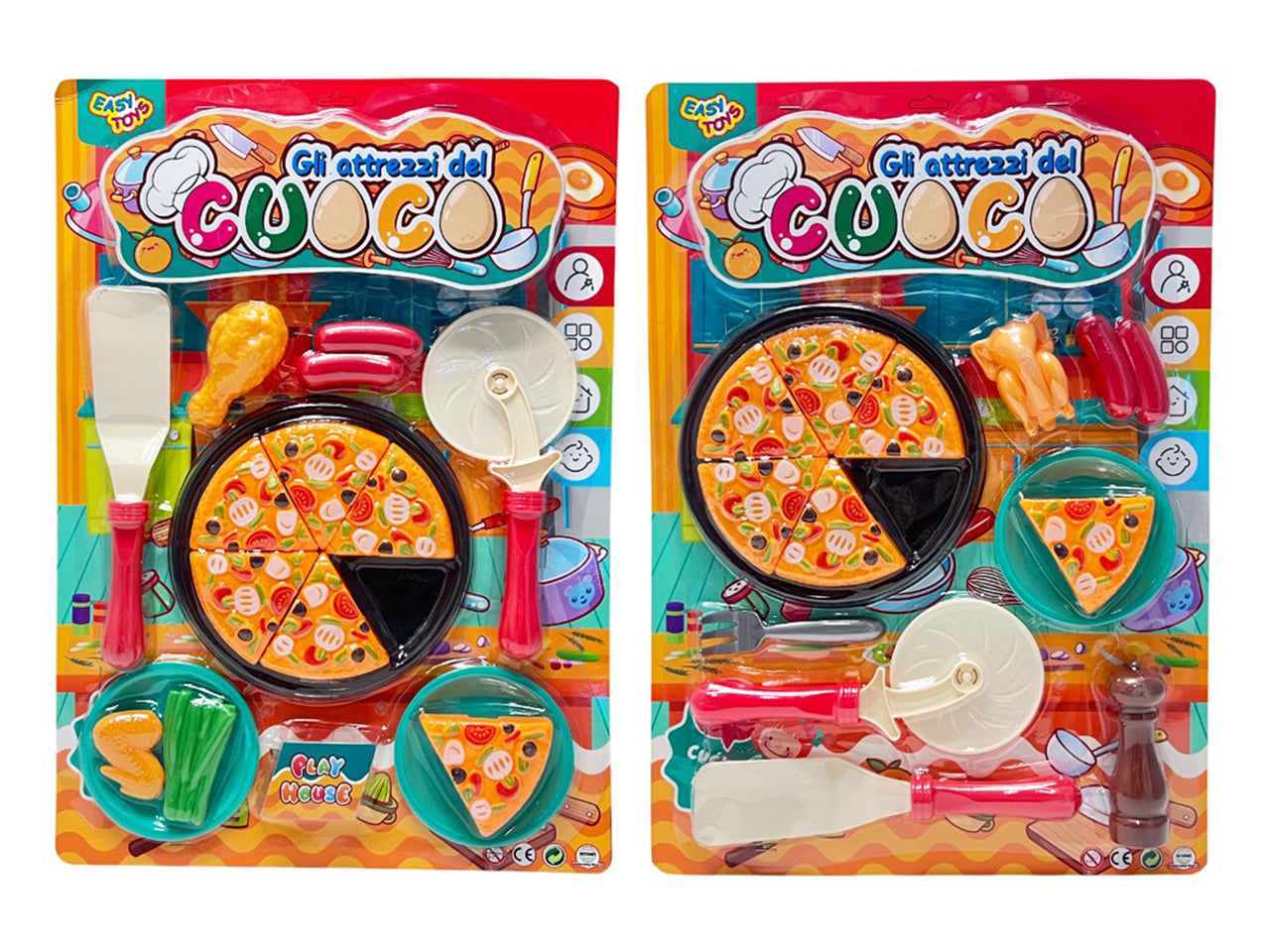 Gioco gli attrezzi del cuoco con pizza 2 ass