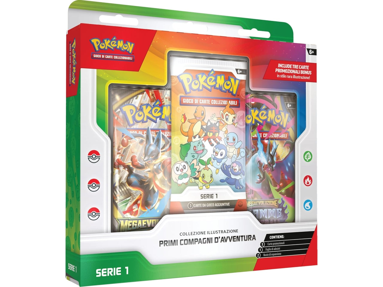 Pokemon Collezione Illustrazione Primi Compagni d'Avventura
