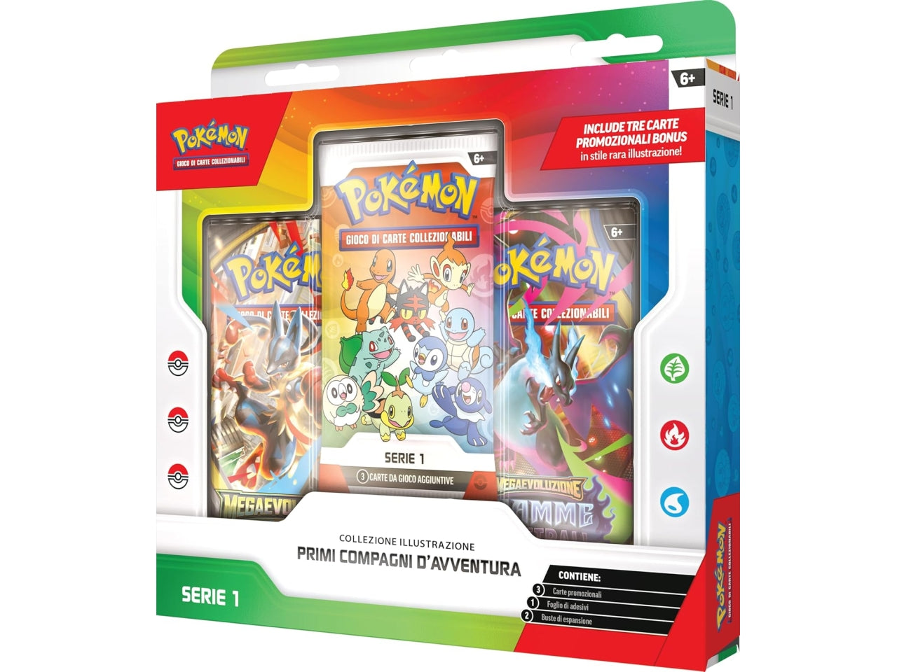 Pokemon Collezione Illustrazione Primi Compagni d'Avventura