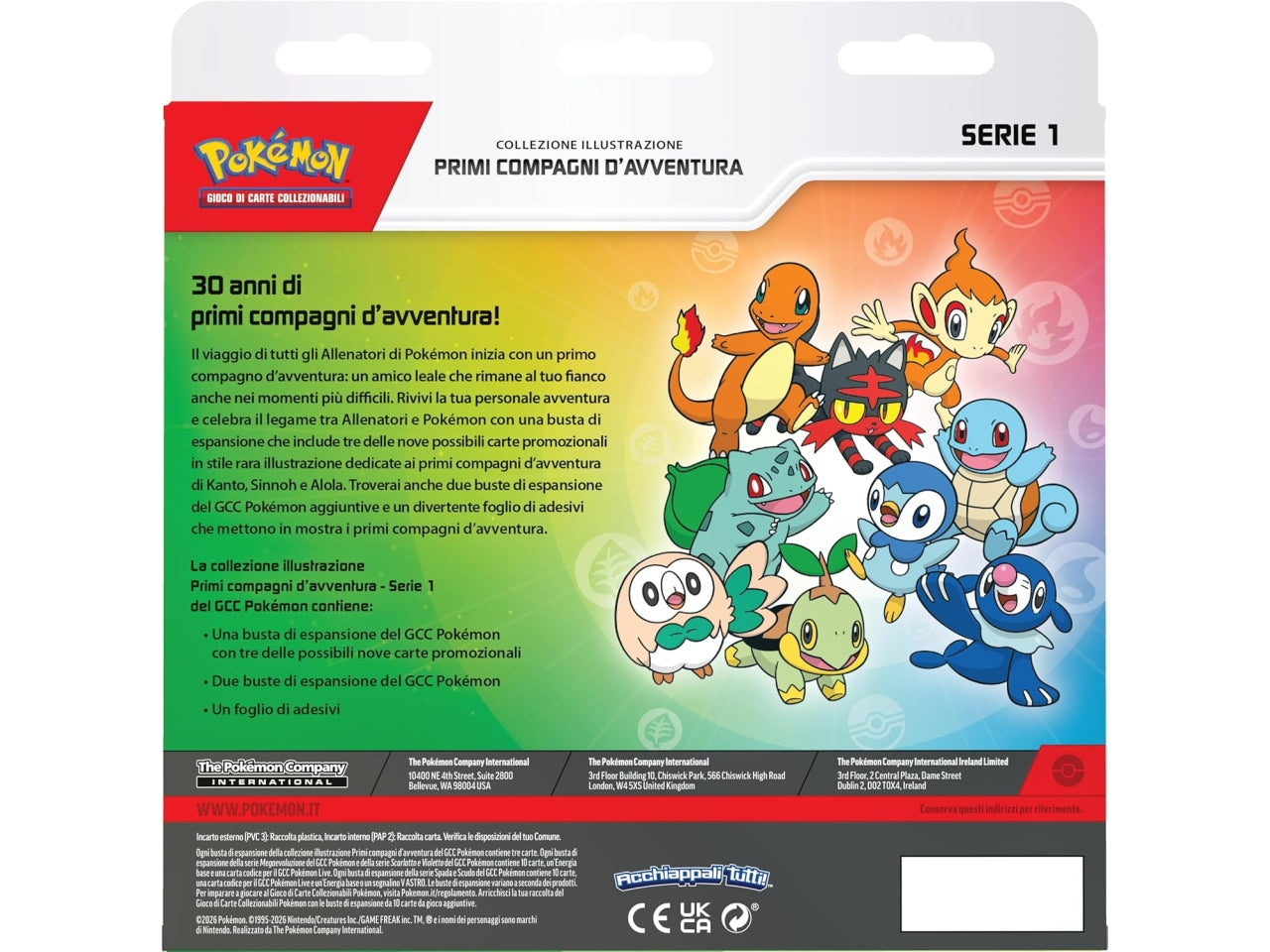 Pokemon Collezione Illustrazione Primi Compagni d'Avventura