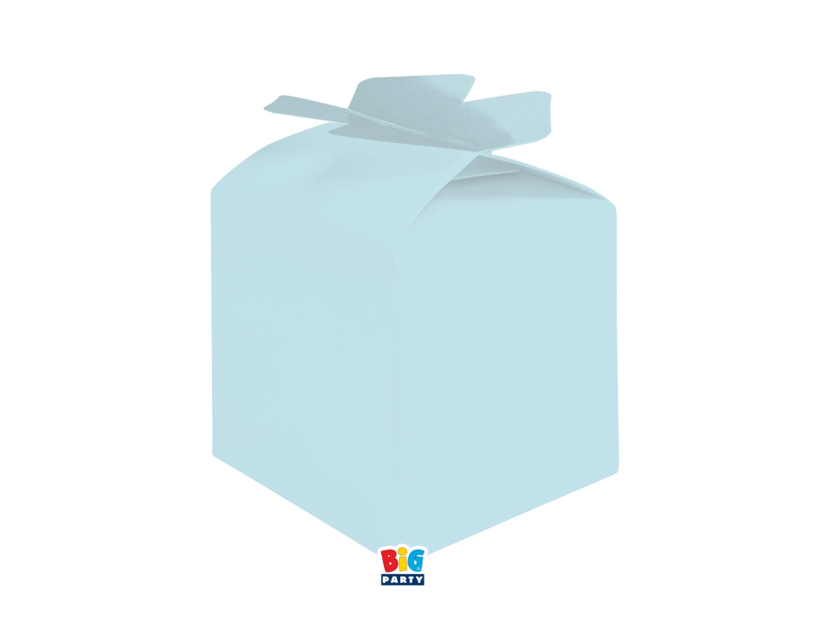 Scatoline portaconfetti Cubetto Fiocco Celeste 5x7x5cm set da 10 scatoline