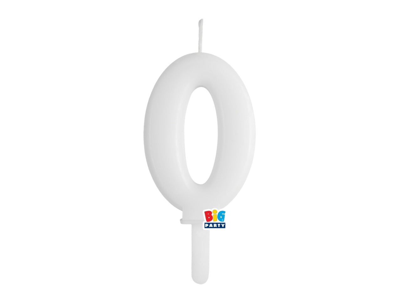 Candelina numero  0 di Cera Tiny Plump Bianco 7cm