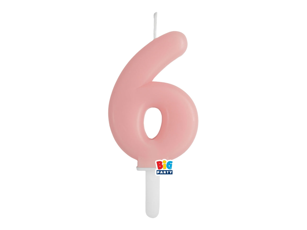Candelina numero  6 di Cera Tiny Plump Rosa Baby 7cm