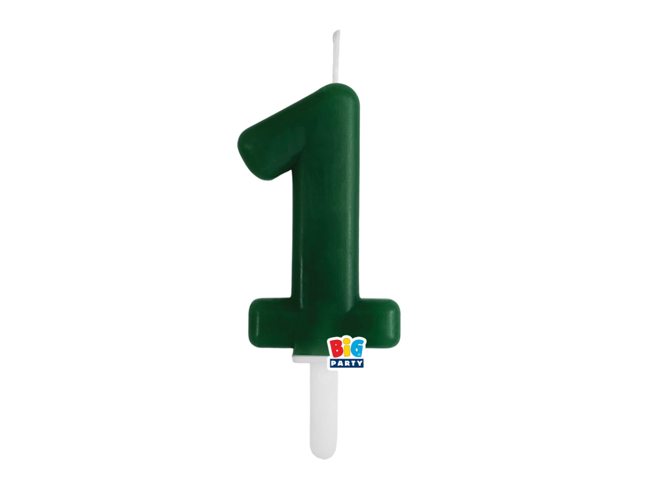 Candelina numero  1 di Cera Tiny Plump Verde Foresta 7cm