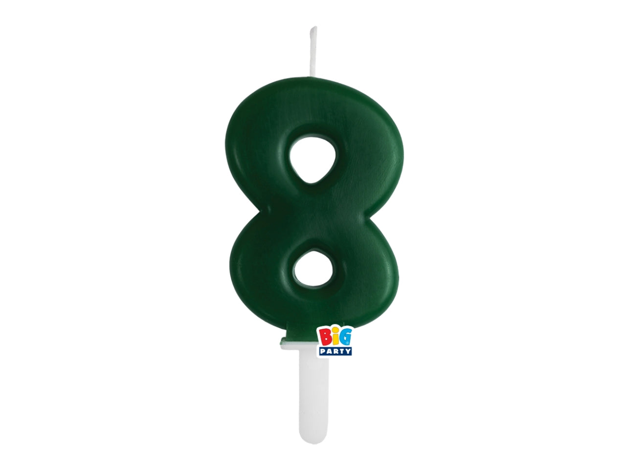 Candelina numero  8 di Cera Tiny Plump Verde Foresta 7cm