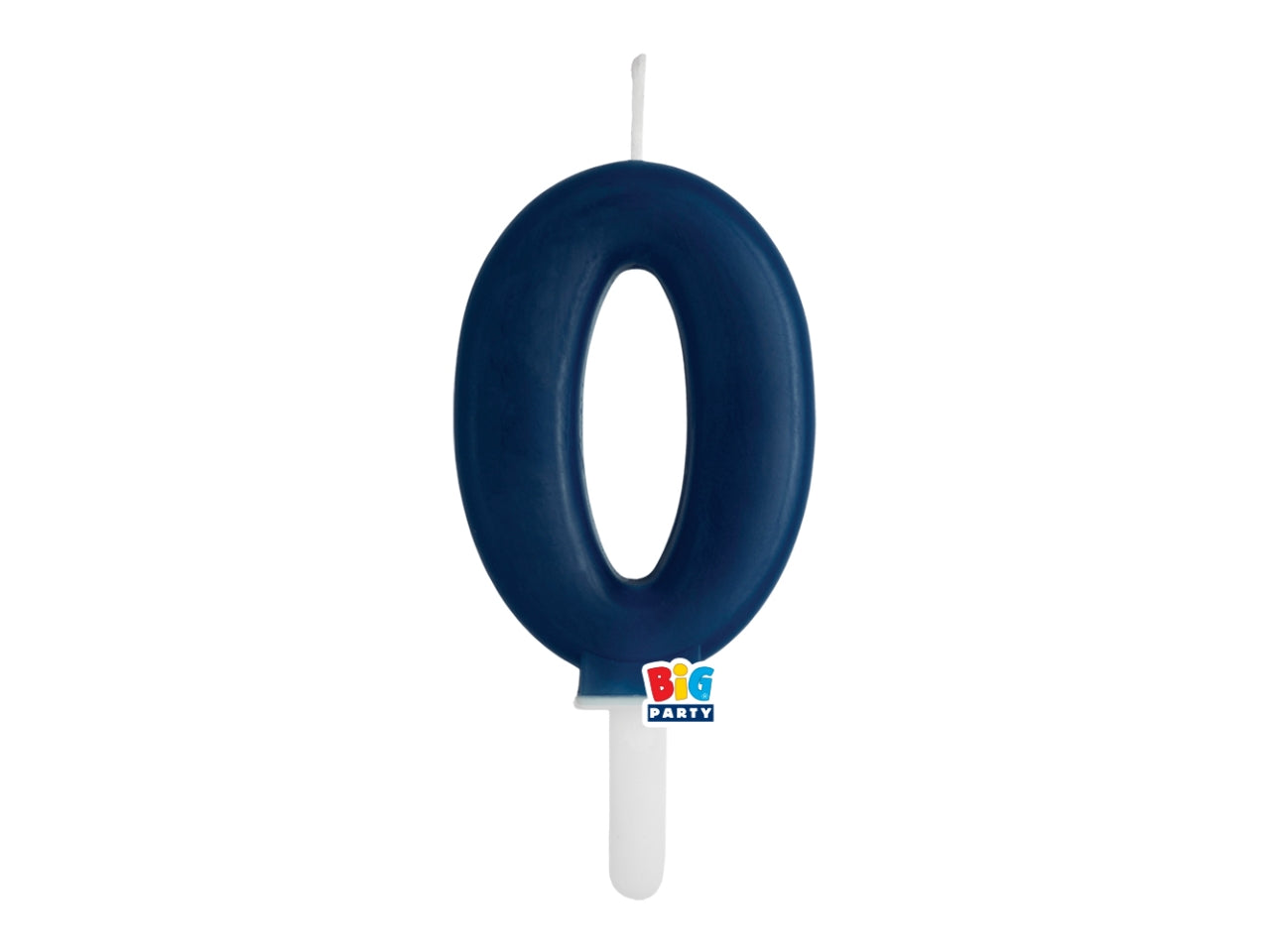Candelina numero  0 di Cera Tiny Plump Blu Navy 7cm
