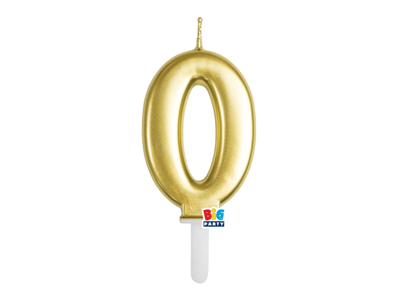 Candelina numero  0 di Cera Tiny Plump Oro Metal 7cm