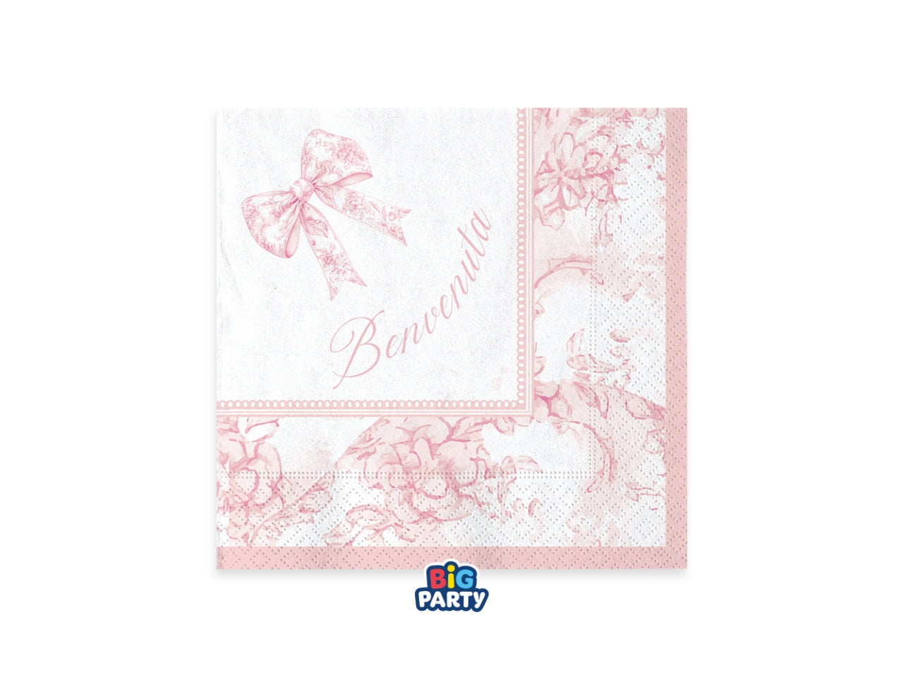 Tovaglioli 25x25cm Benvenuta Fiocco Vintage set da 16 tovaglioli