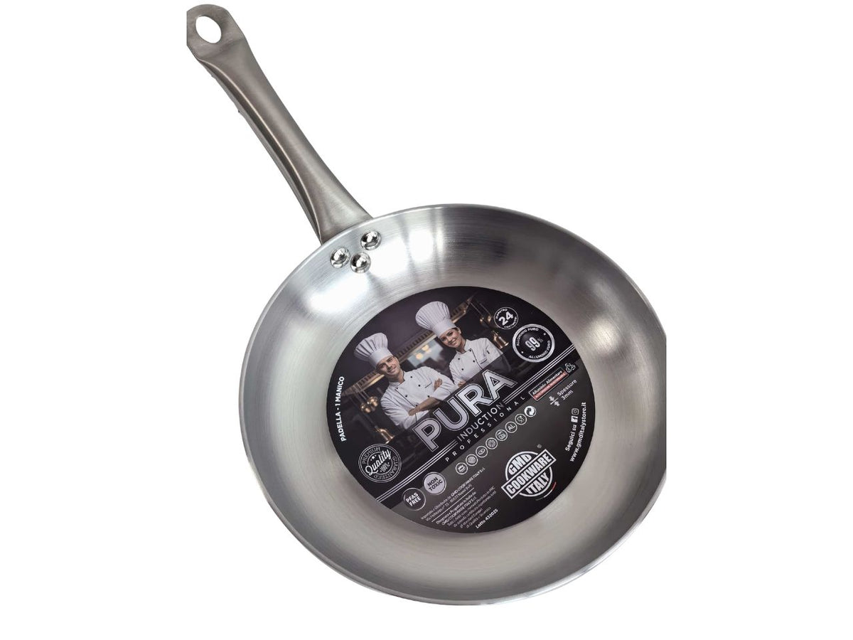 Pura induction-padella 1m inox 24cm 3mm