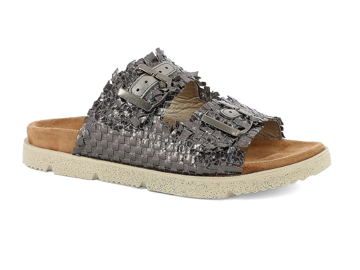Inblu ciabatta donna doppia fascia con fibbie, canna fucile taglia 38