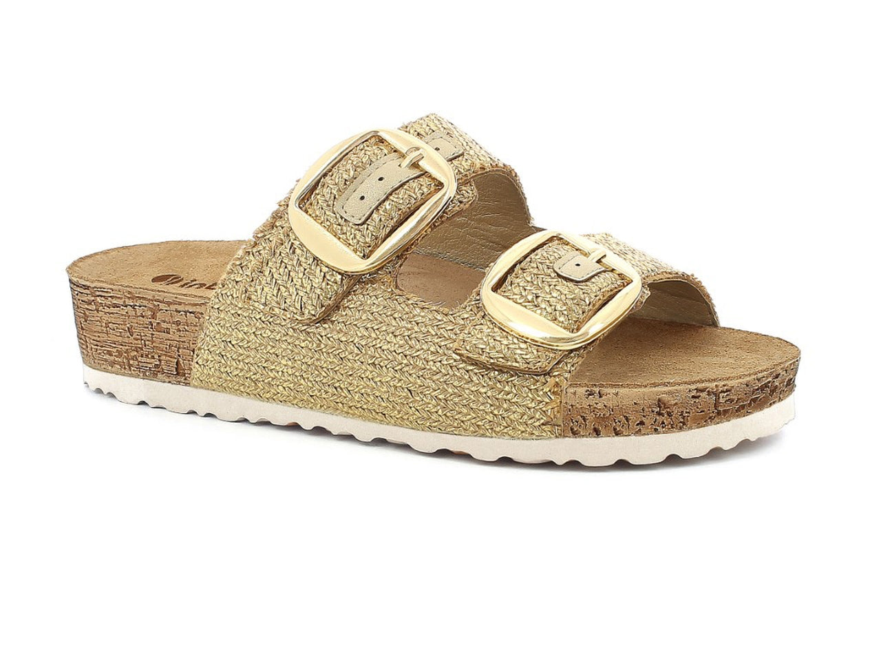 Inblu ciabatta donna doppia fascia con fibbie, sabbia taglia 40
