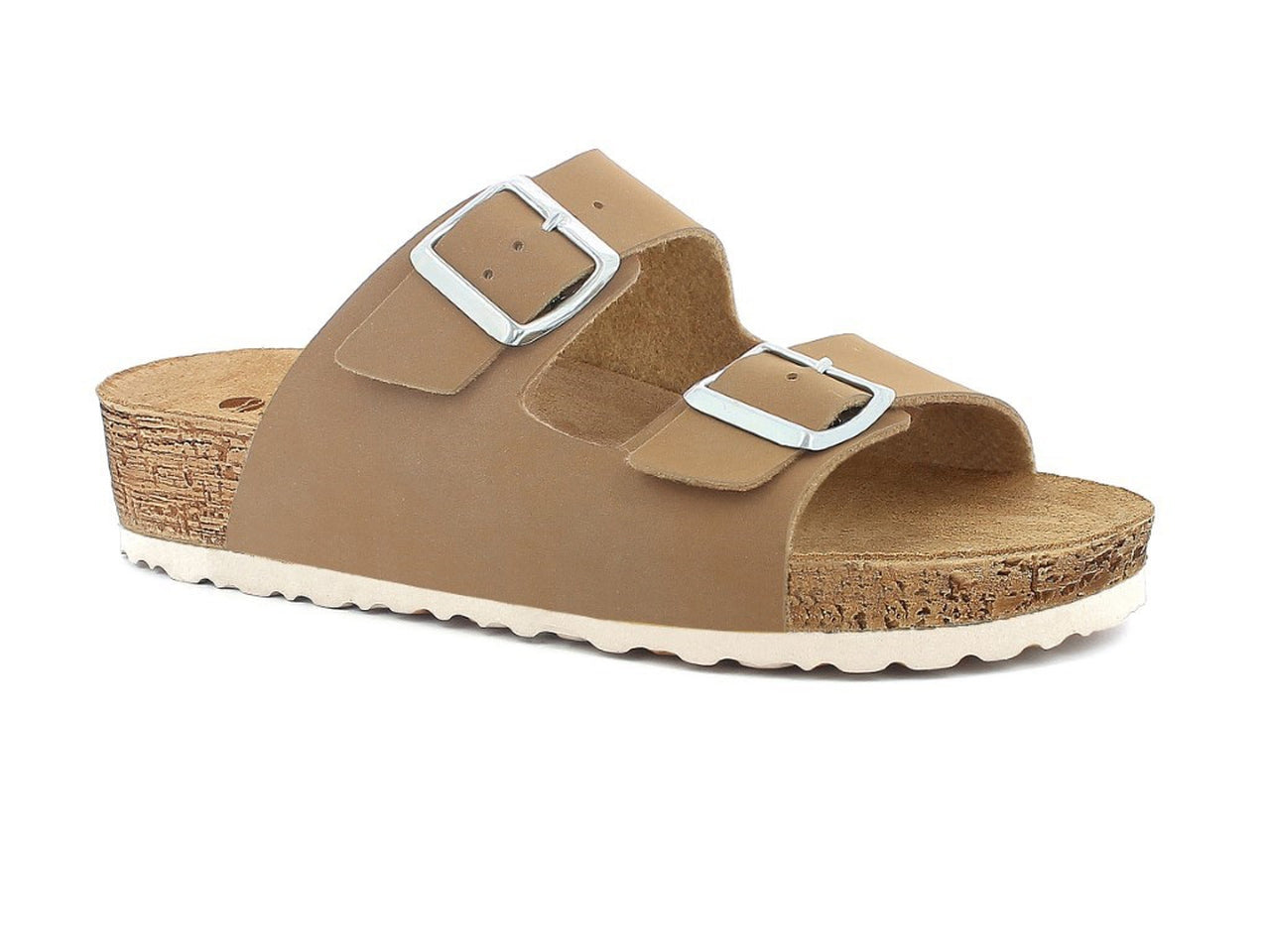 Inblu ciabatta donna con doppia fascia e fibbia regolabile, moka taglia 40