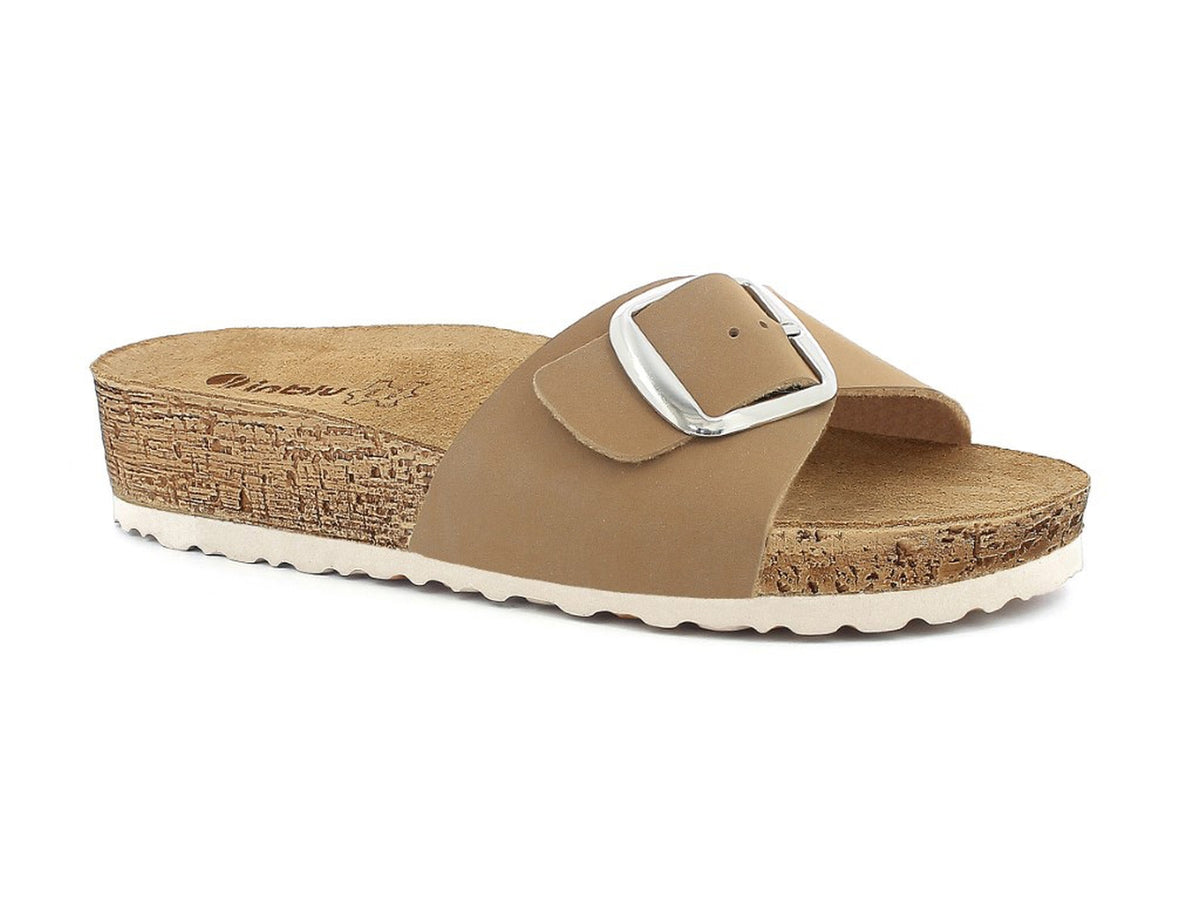 Inblu ciabatta donna a fascia con fibbia, moka taglia 39