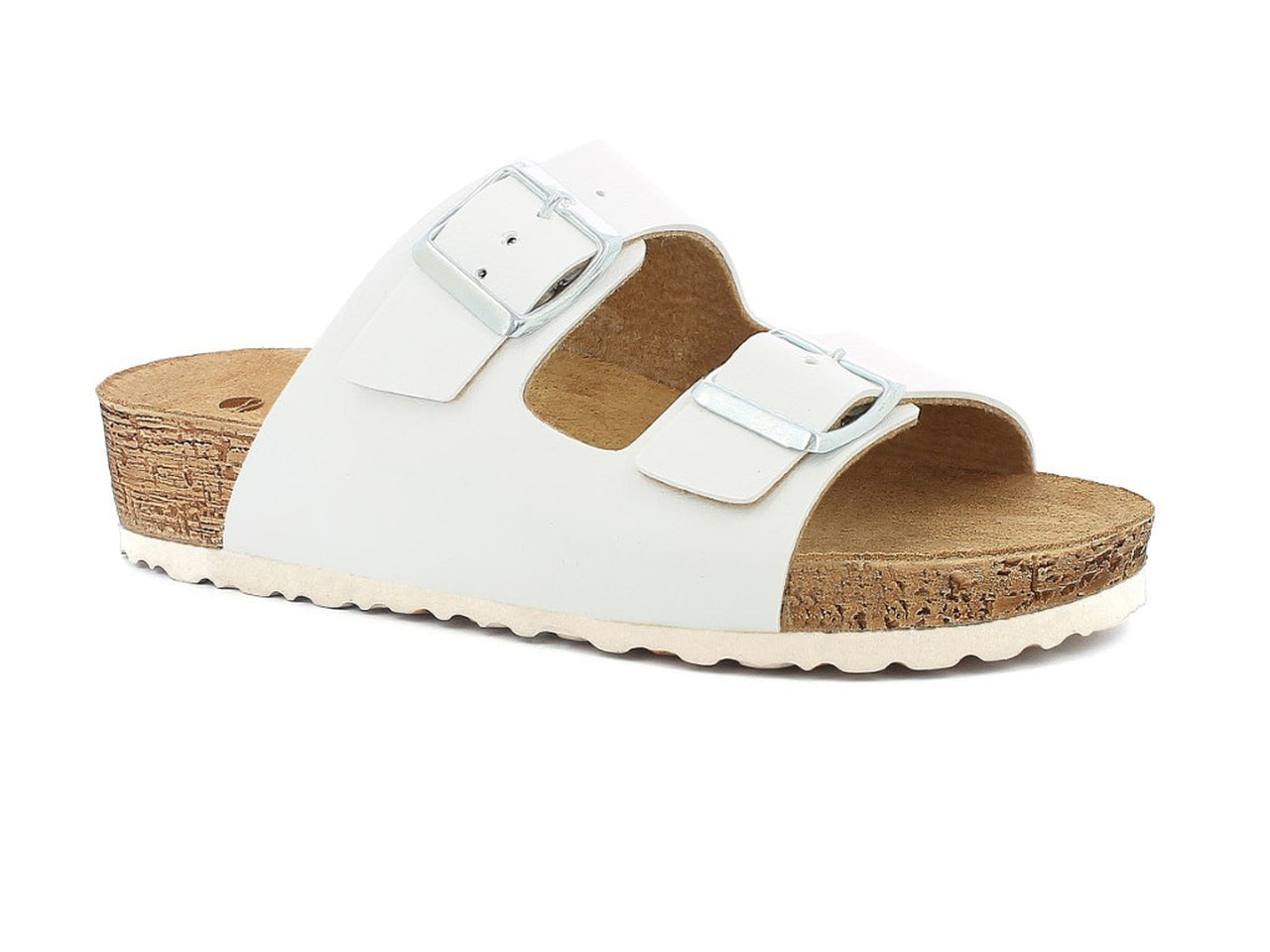 Inblu ciabatta donna con doppia fascia e fibbia regolabile, bianca taglia 37