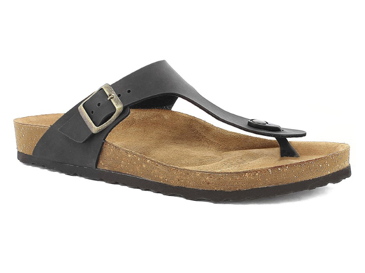 Inblu infradito uomo con plantare in pelle, nero taglia 45