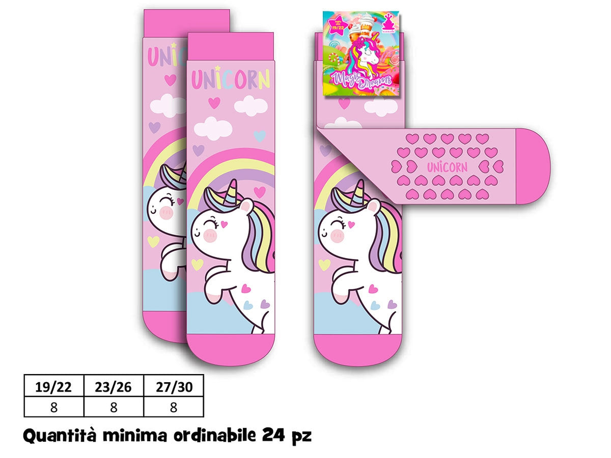 Calzini antiscivolo unicorno multicolor