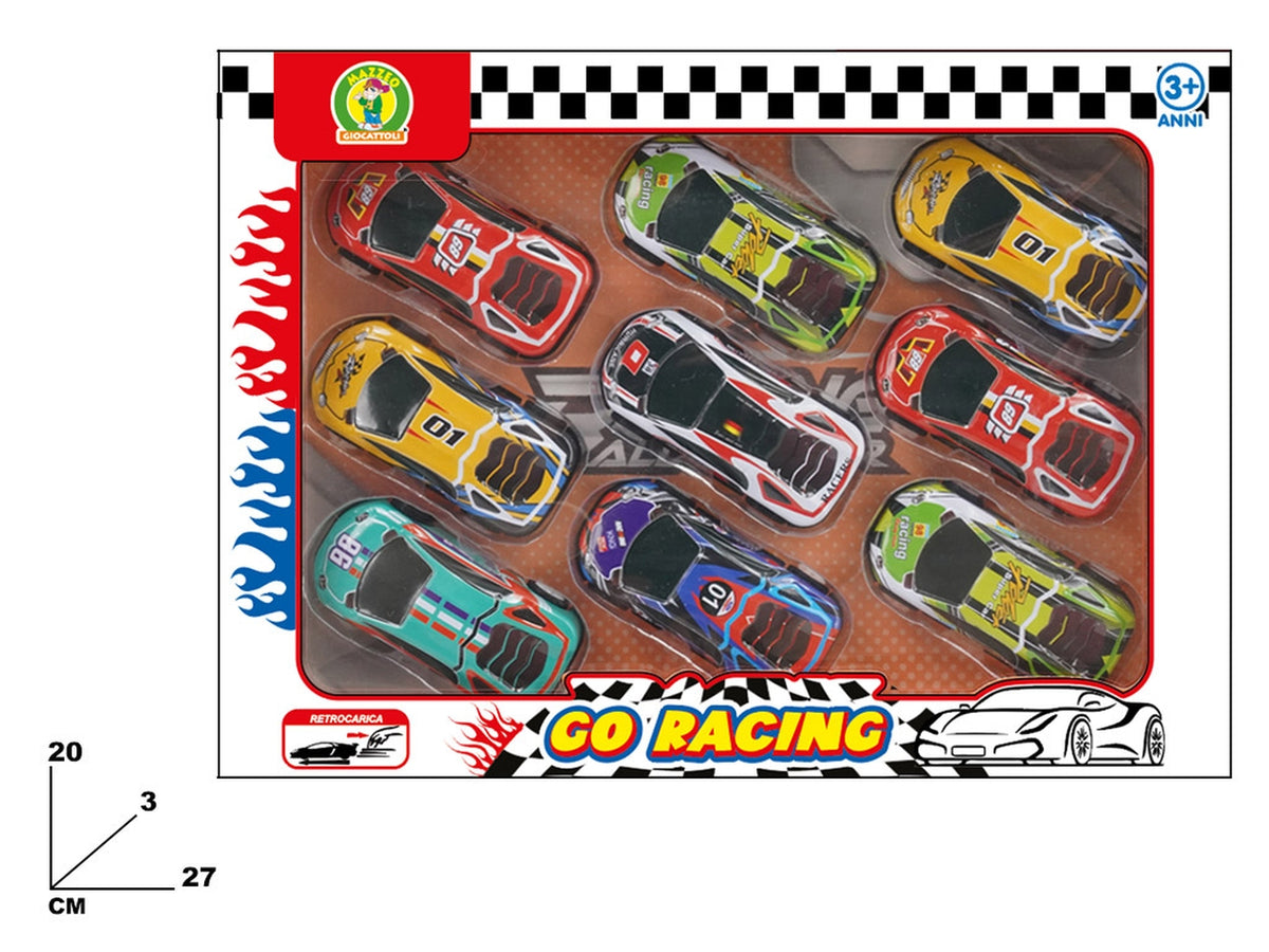 Auto go racing retrocarica set da 9