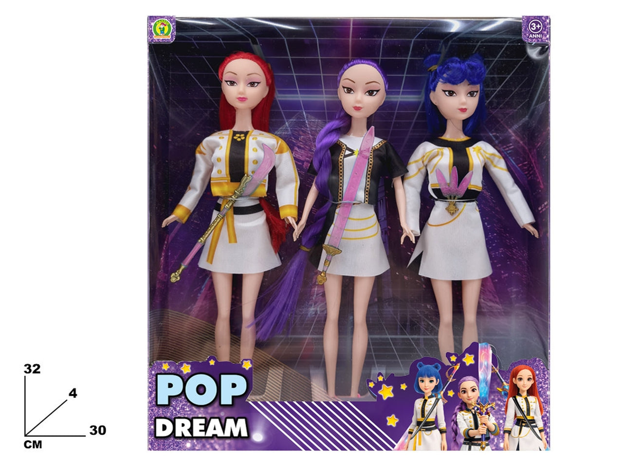 Bambola pop dream 3 pezzi