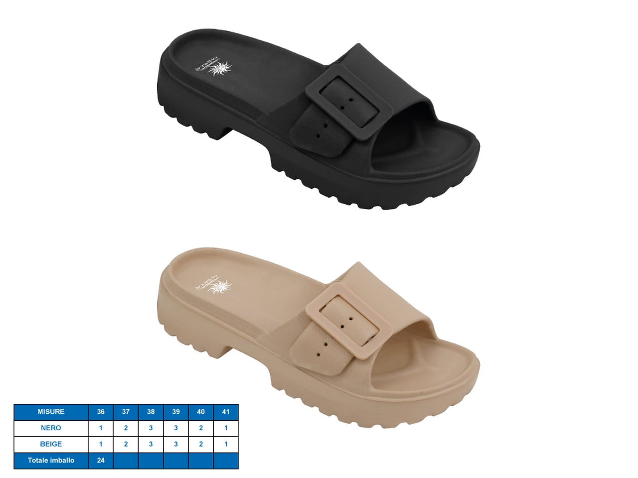 Ciabatta donna ognina tg 36-41 in 2 assotimenti
