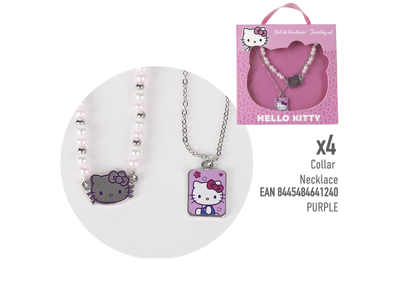 Hello kitty collana con pendente viola