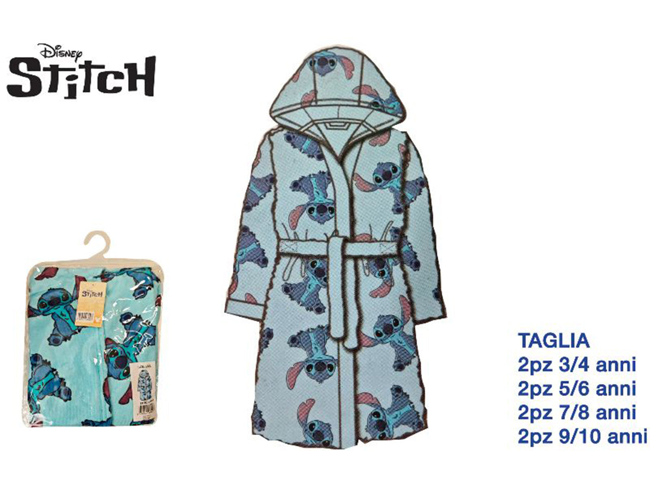 Stitch accappatoio boy taglie assortite