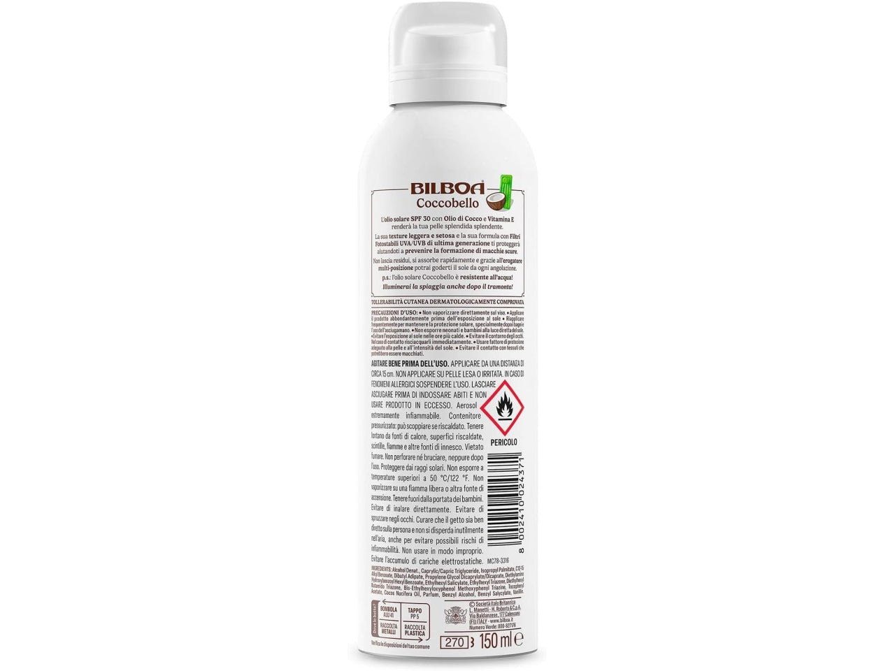 Bilboa coccobello bov olio spray spf30 150ml