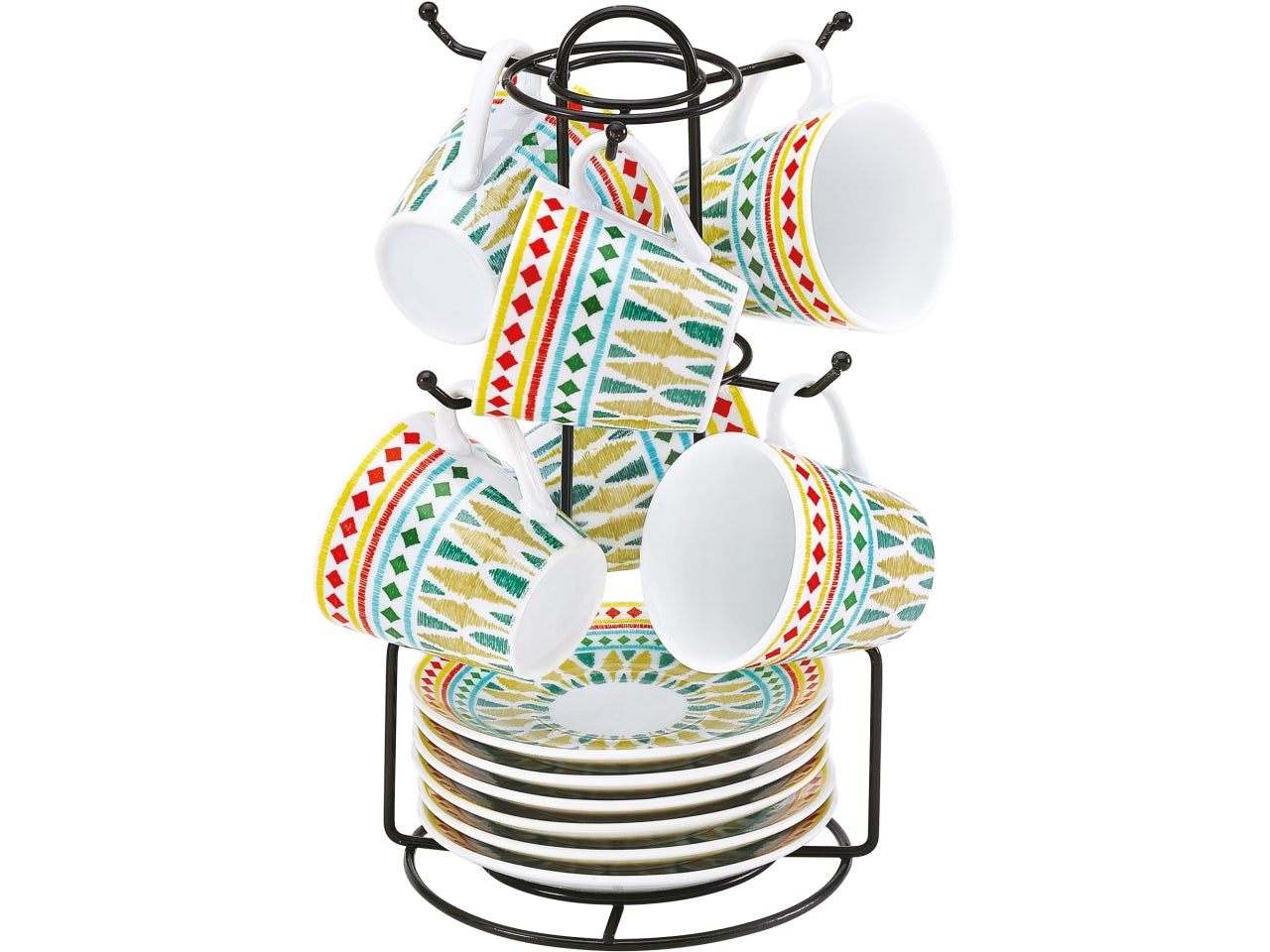 Grace caffe' con piattini e appendino set da 6 tazze