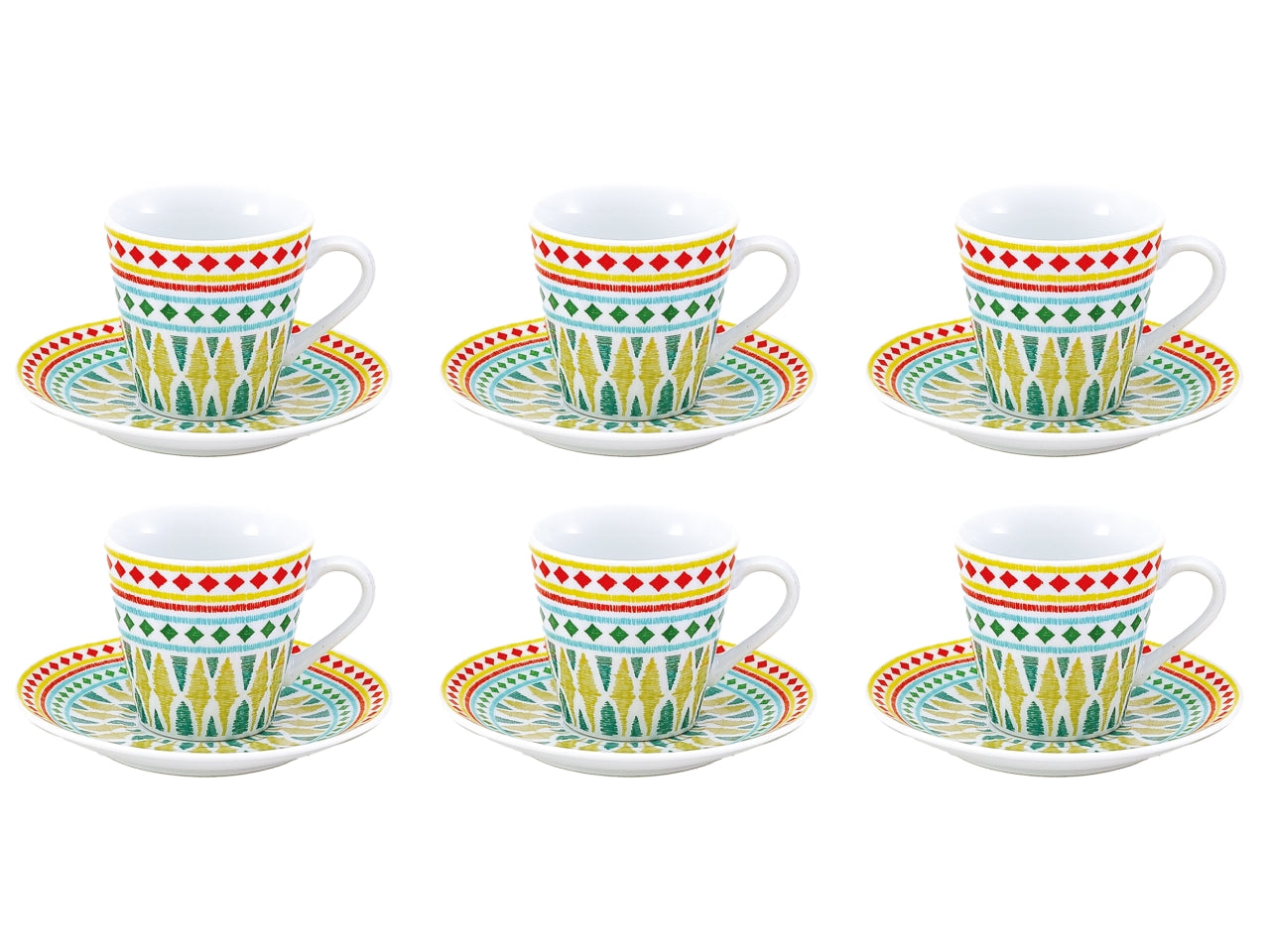 Grace set caffe' con piatto set da 6 tazze