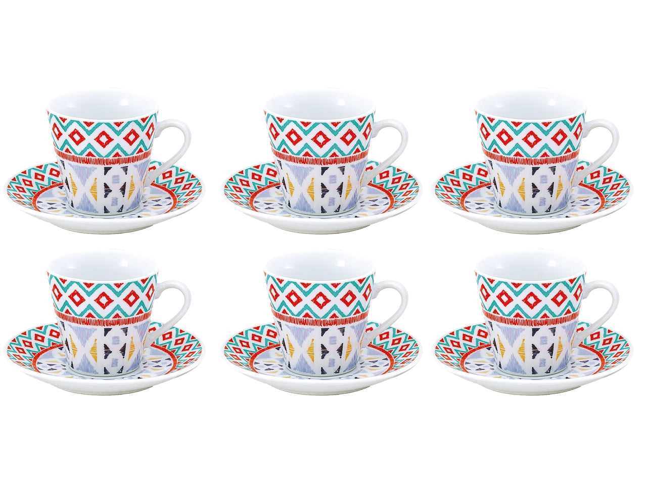 Grace2 set caffe' con piatto set da 6 tazze