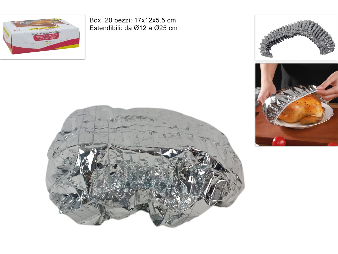 Cuffie copricibo in alluminio box da 20 pezzi