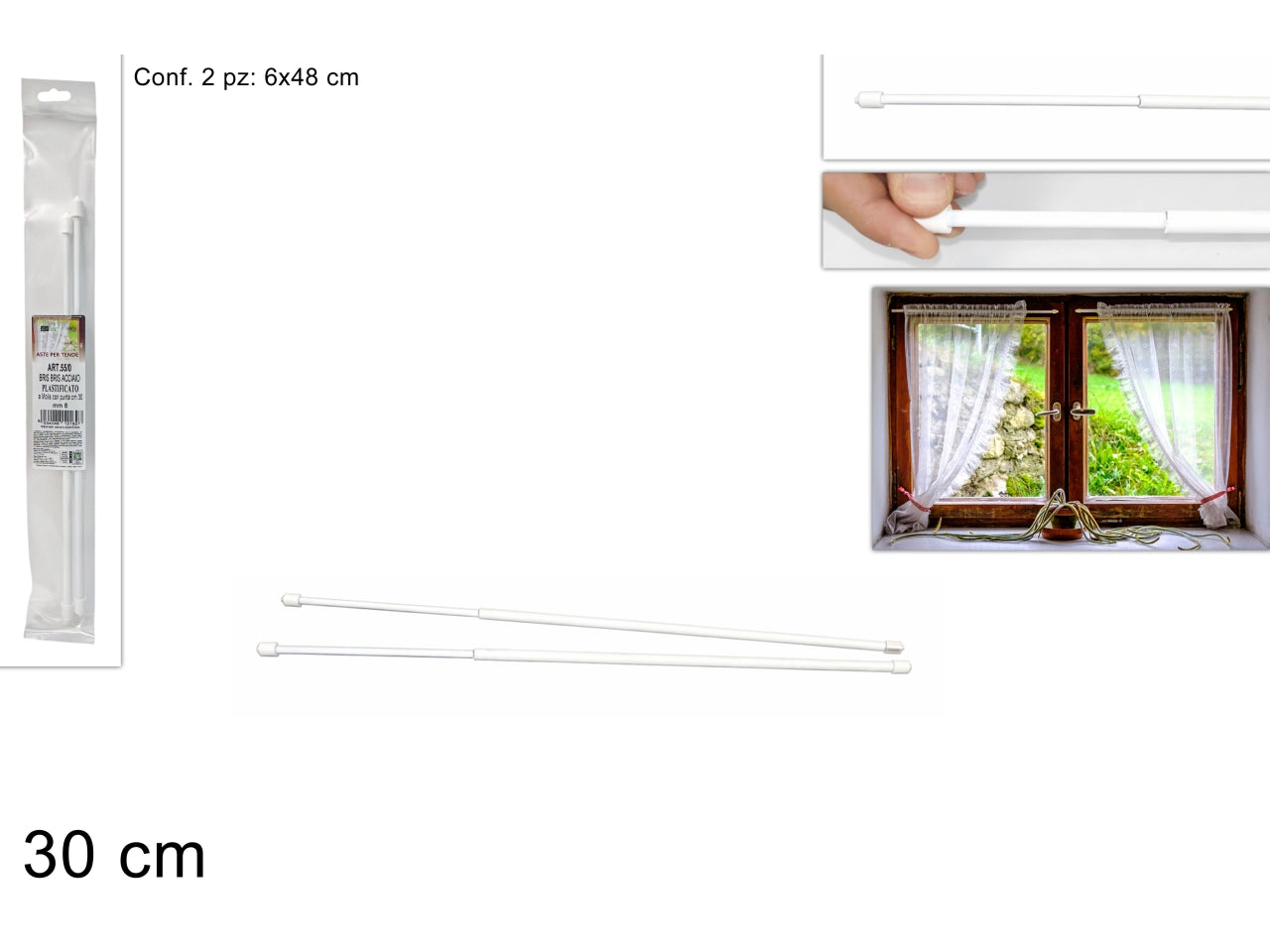 Aste per tenda a molla 30cm