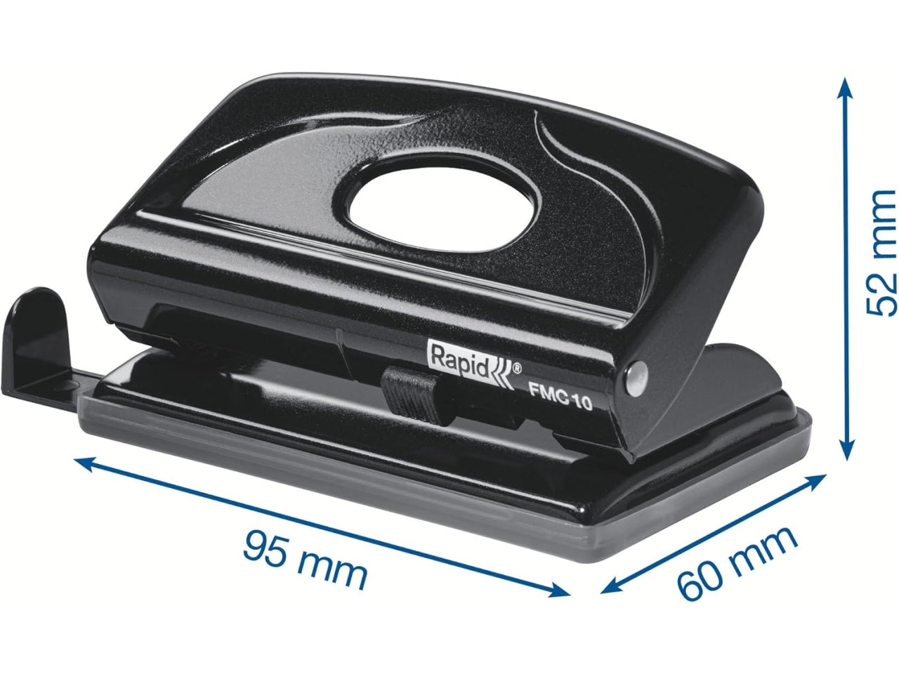 Rapid perforatore 2 fori con guida regolabile, perforazione fino a 10 fogli
