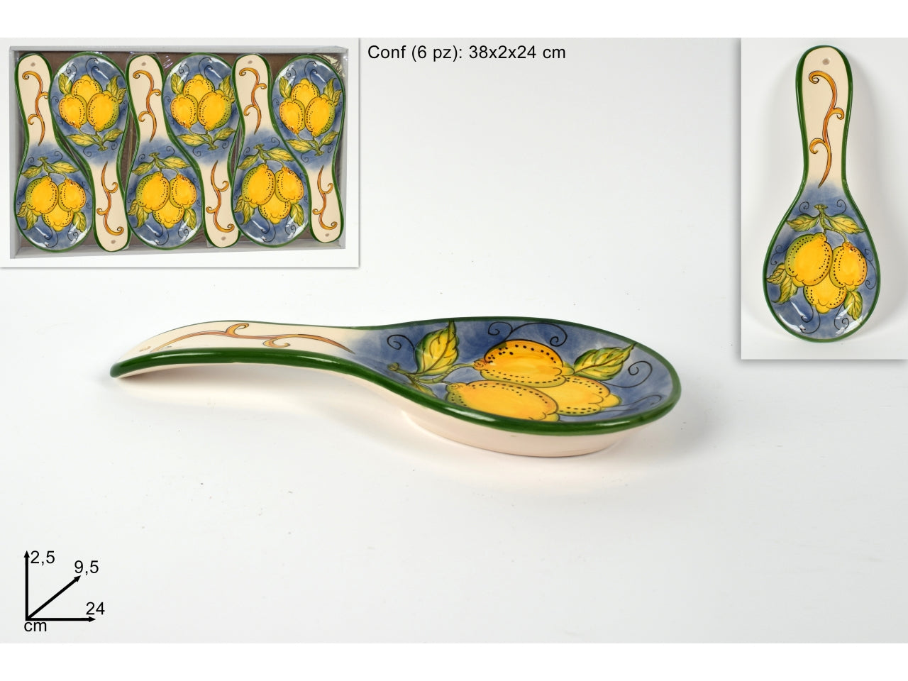 Poggiamestolo in ceramica con limoni in 2 varianti assortiti