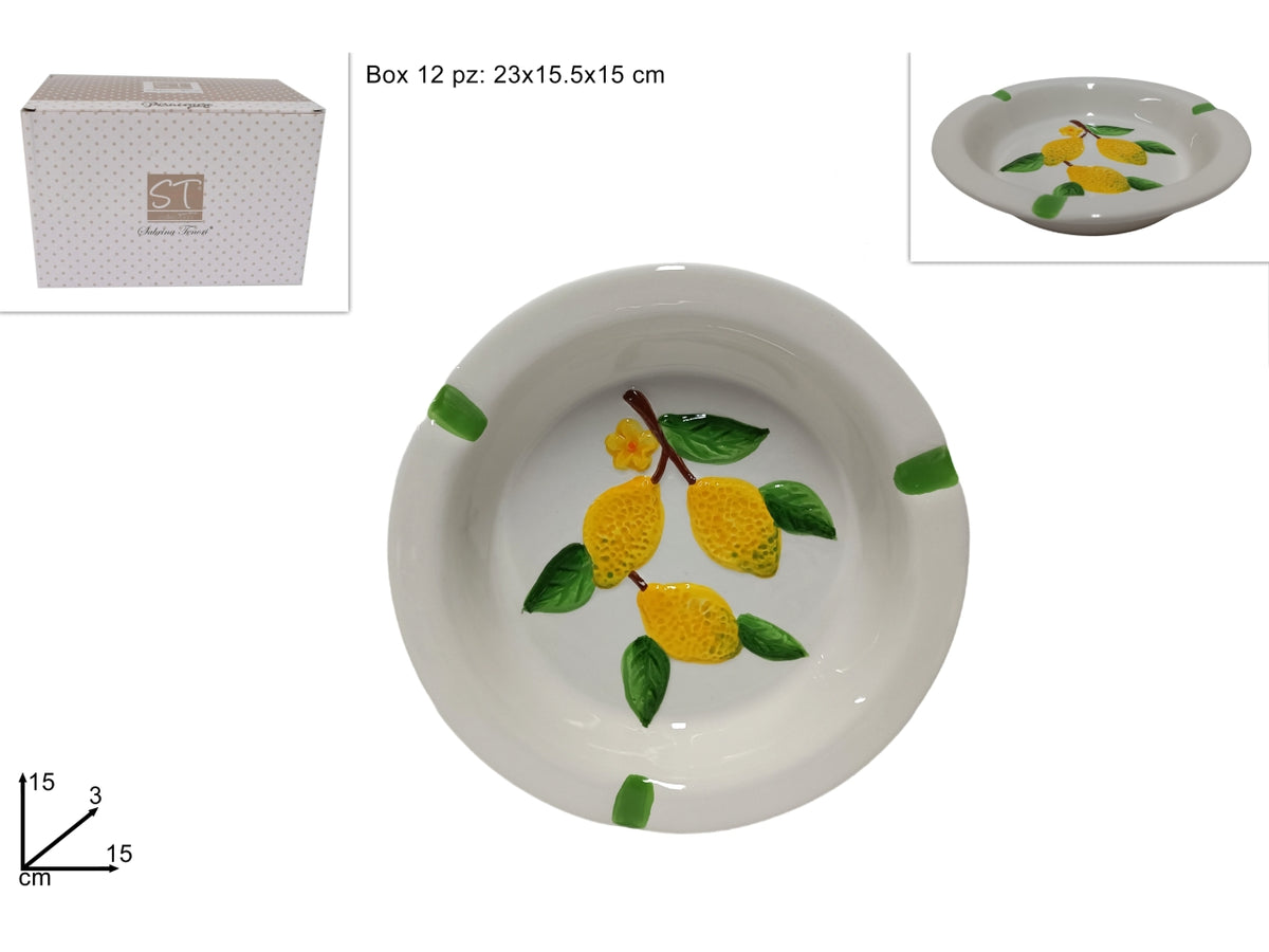 Posacenere in ceramica con limoni