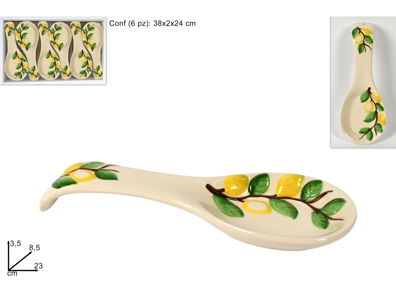 Poggiamestolo in ceramica con limoni