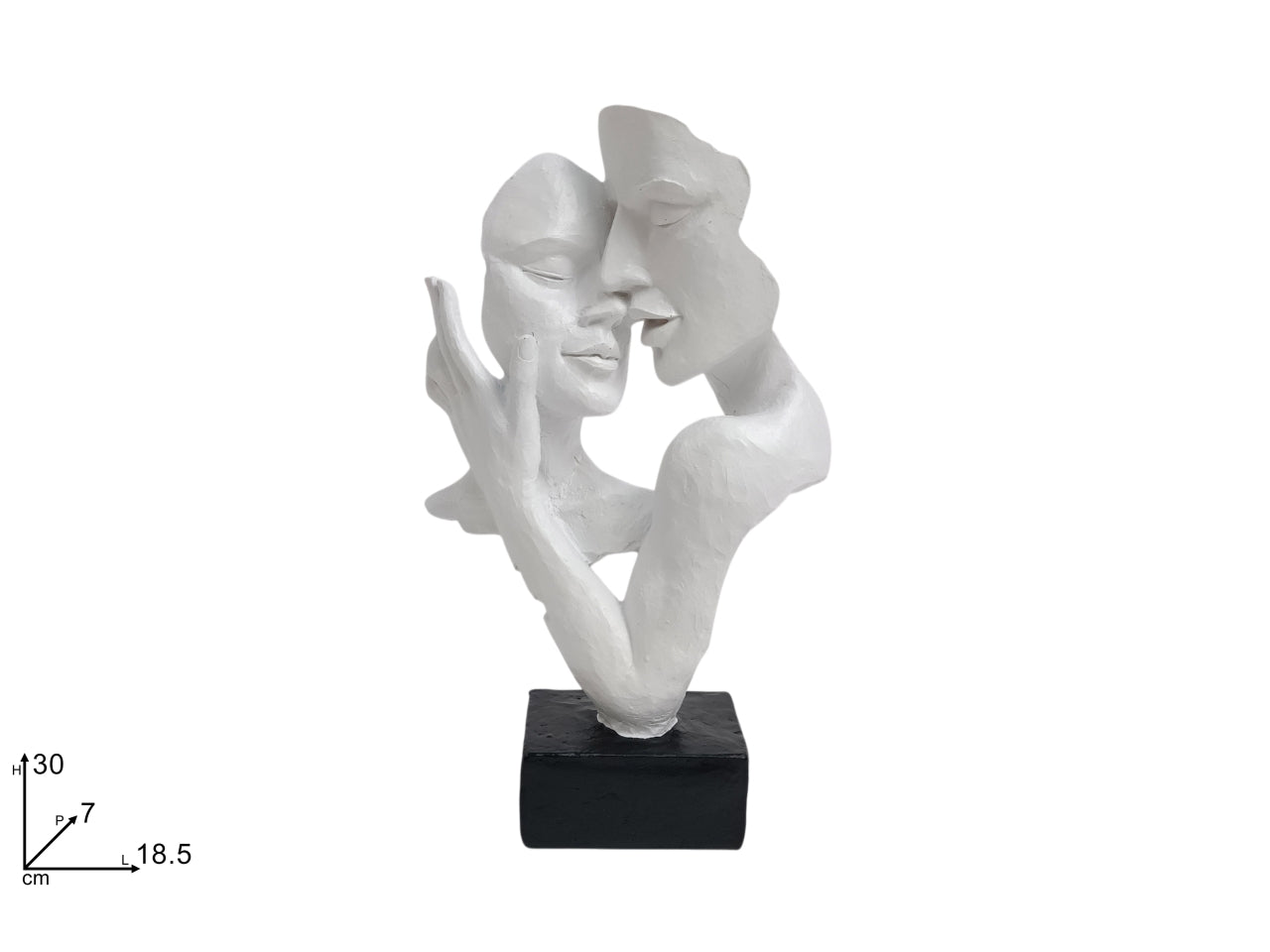 Statua coppia abbraccio 3cm bianco