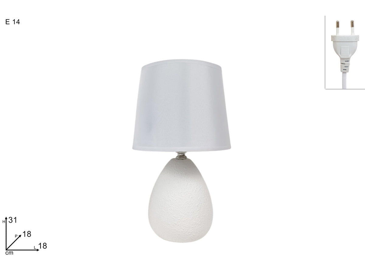 Lume in ceramica a uovo 31cm bianco
