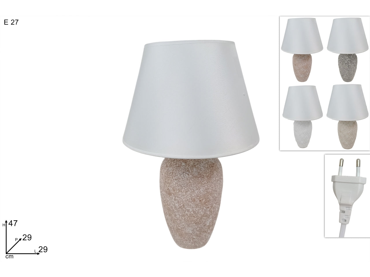 Lume in ceramica 47cm in 2colori assortiti