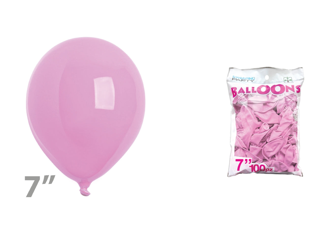 Pallone 7 pollici rosa set da 100 palloni