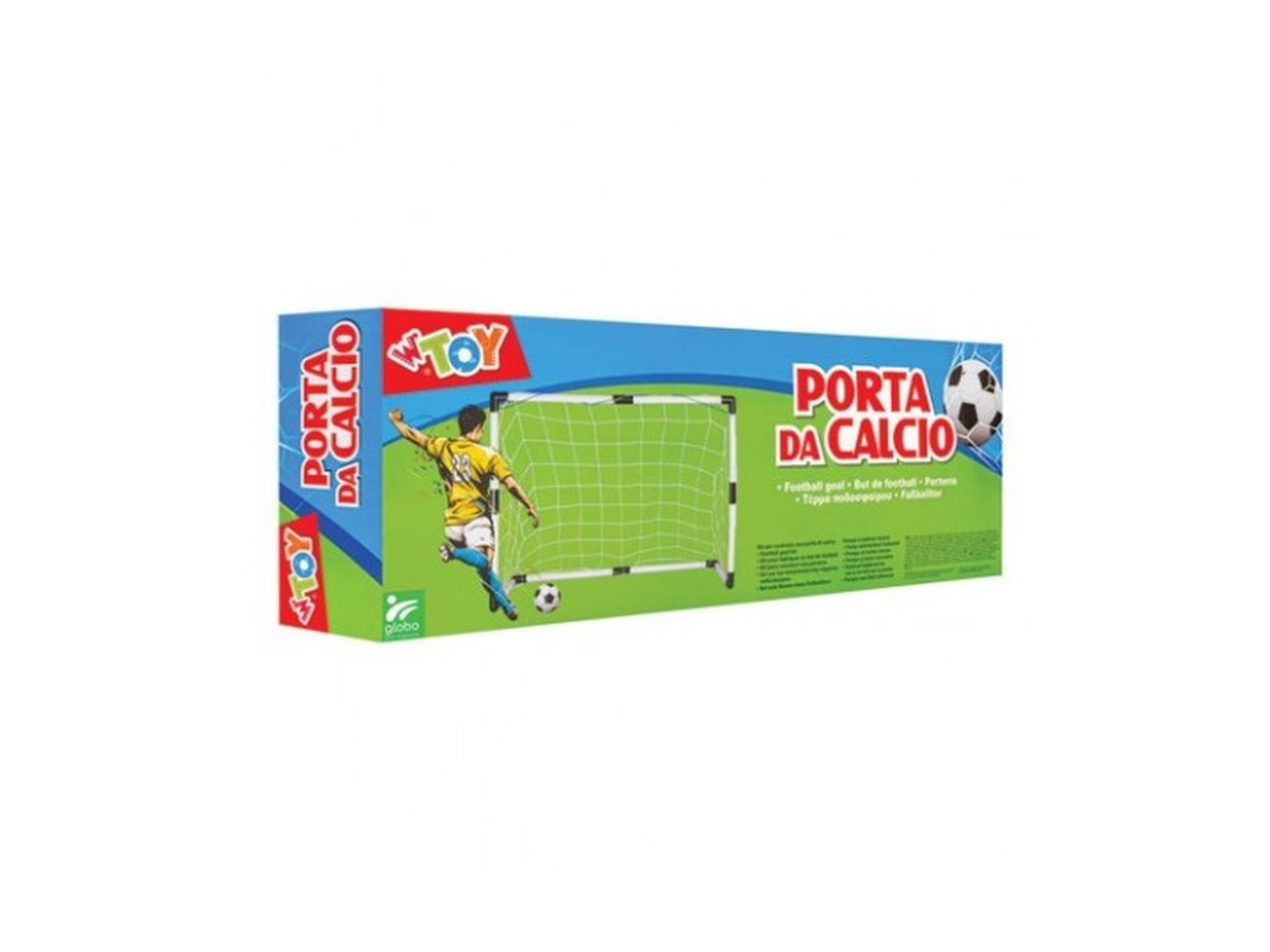 Porta calcio 95x70x48cm con palla e pompa