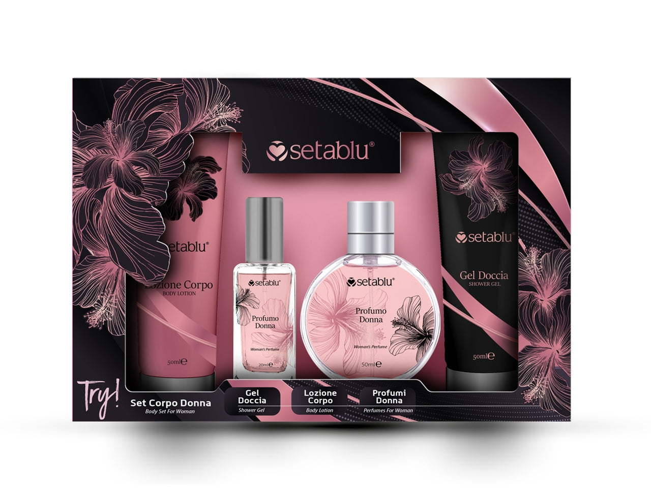 Set regalo profumazione donna try! 4 pezzi