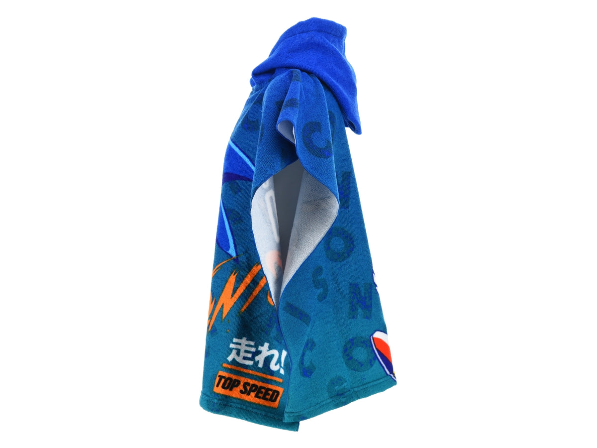 Sonic modern asciugamano poncho blu