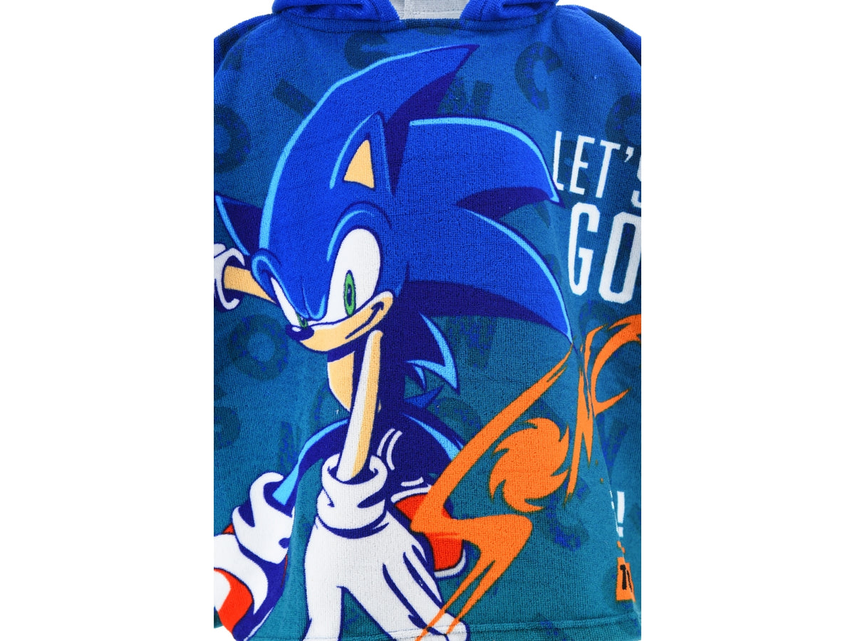 Sonic modern asciugamano poncho blu