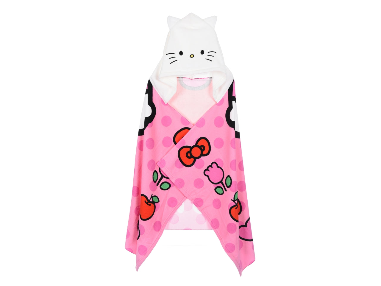 Hello kitty telo mare con cappuccio rosa