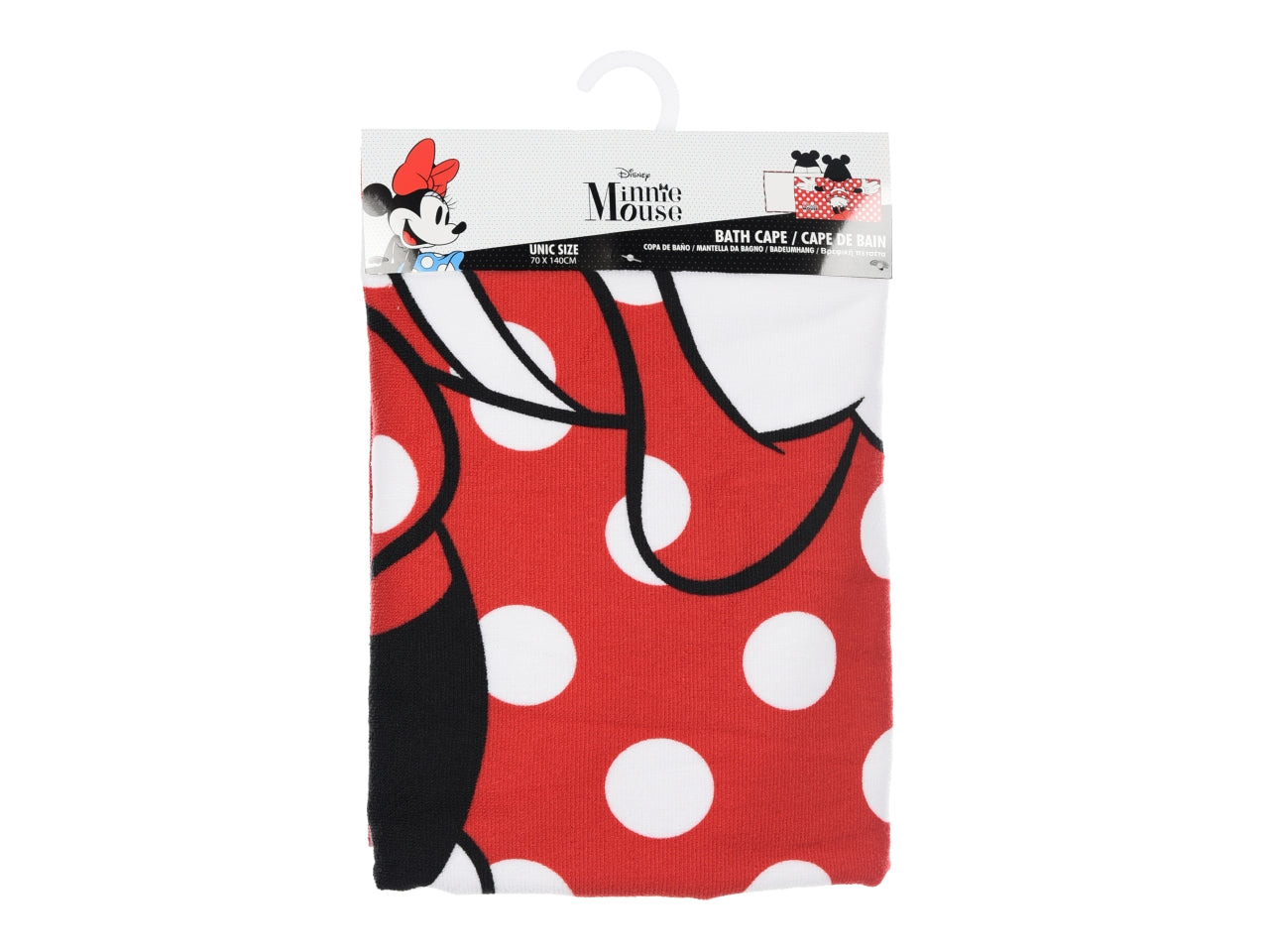 Minnie telo mare con cappuccio rosso