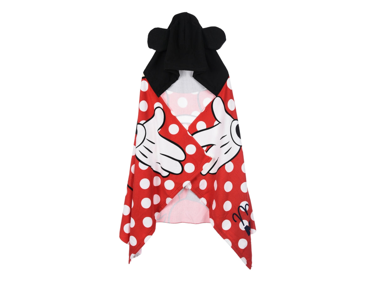 Minnie telo mare con cappuccio rosso $