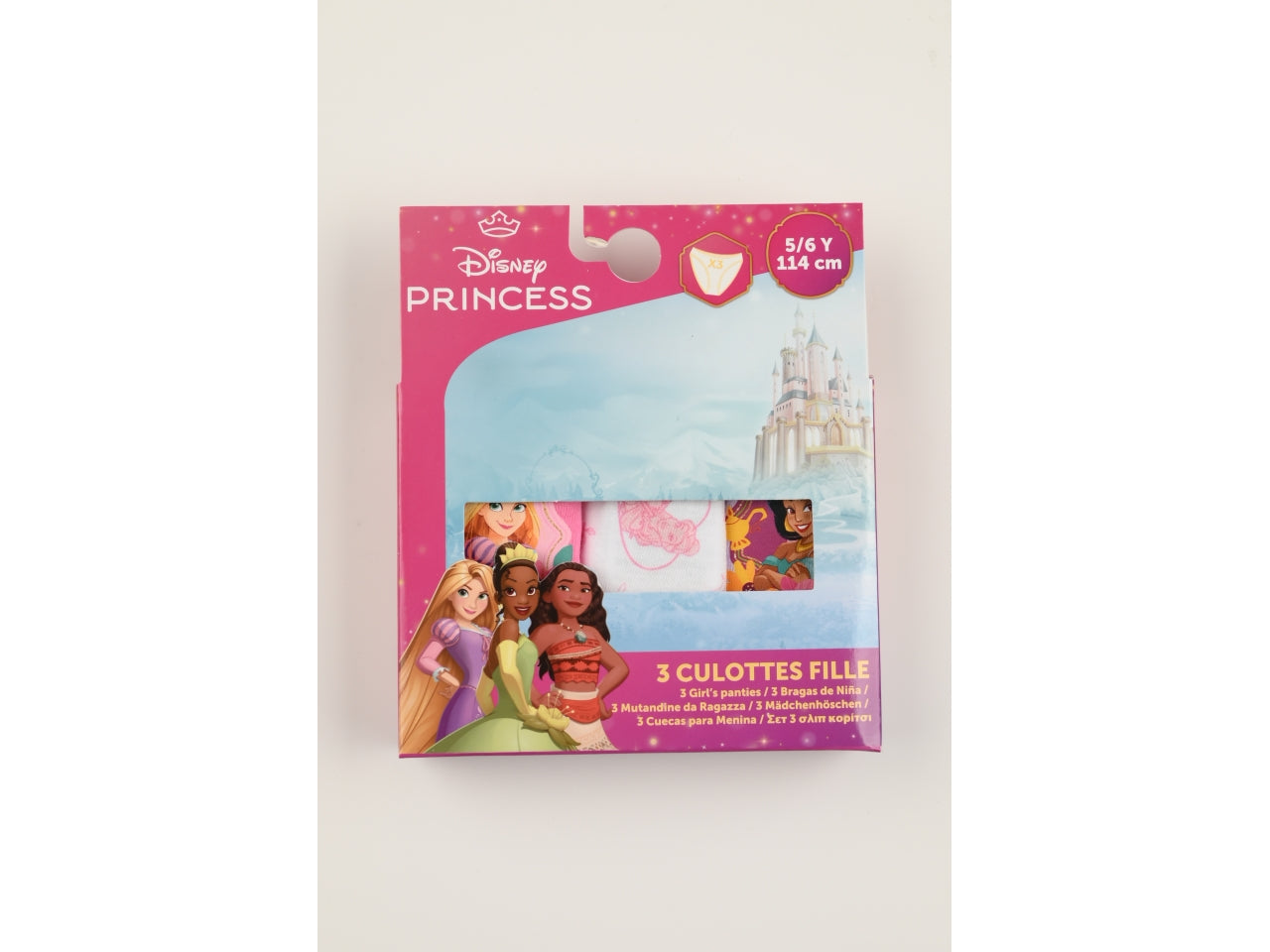 Princesse mutandine in box da 3 pezzi, taglia 5/6anni